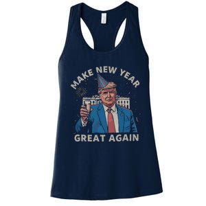 Trump Make New Year Great Again Happy New Years Eve Day 2025 Women's Racerback Tank