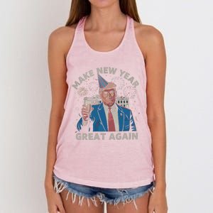 Trump Make New Year Great Again Happy New Years Eve Day 2025 Women's Knotted Racerback Tank