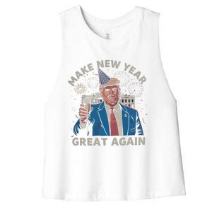 Trump Make New Year Great Again Happy New Years Eve Day 2025 Women's Racerback Cropped Tank