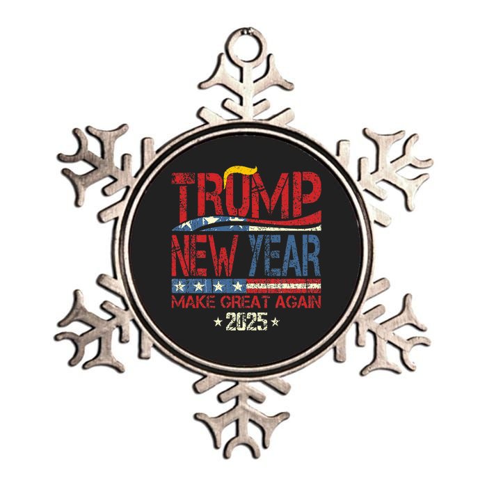 Trump Make New Year Great Again Happy New Years Eve Day 2025 Metallic Star Ornament