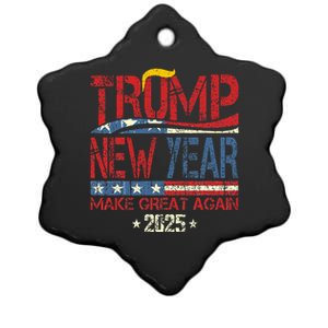 Trump Make New Year Great Again Happy New Years Eve Day 2025 Ceramic Star Ornament