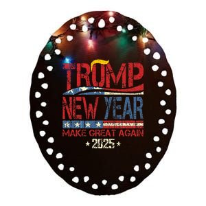 Trump Make New Year Great Again Happy New Years Eve Day 2025 Ceramic Oval Ornament