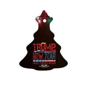 Trump Make New Year Great Again Happy New Years Eve Day 2025 Ceramic Tree Ornament