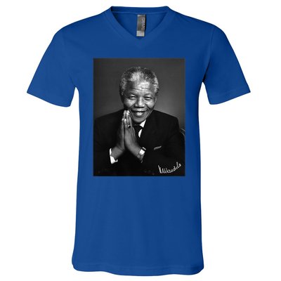 Tata Madiba Nelson Mandela Signature Collection V-Neck T-Shirt