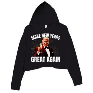 Trump Make New Year Great Again Happy New Years Eve Day 2025 Crop Fleece Hoodie