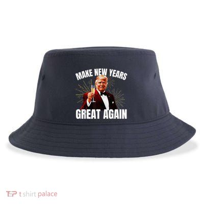 Trump Make New Year Great Again Happy New Years Eve Day 2025 Sustainable Bucket Hat