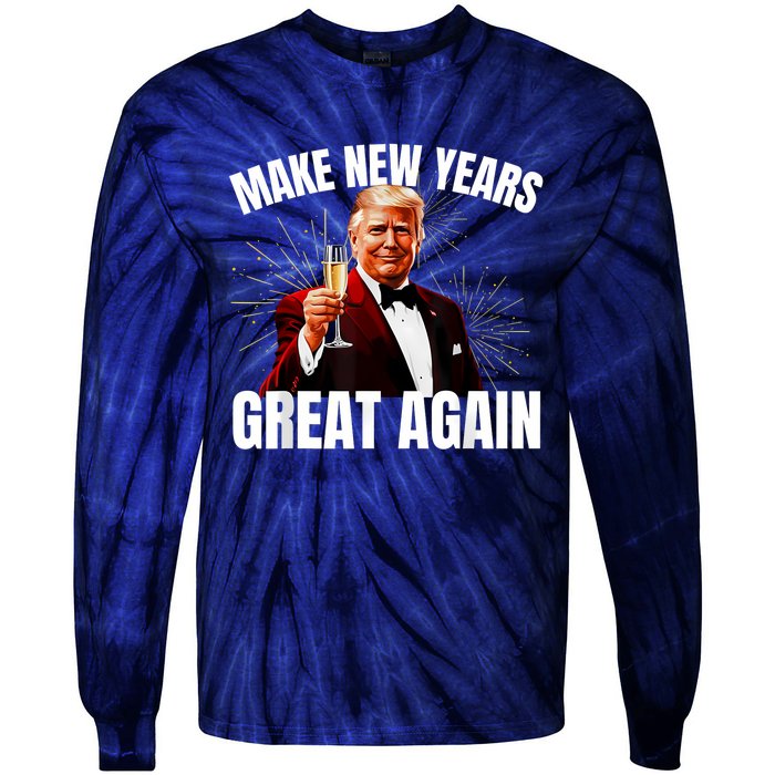 Trump Make New Year Great Again Happy New Years Eve Day 2025 Tie-Dye Long Sleeve Shirt