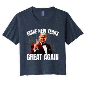 Trump Make New Year Great Again Happy New Years Eve Day 2025 Women's Crop Top Tee