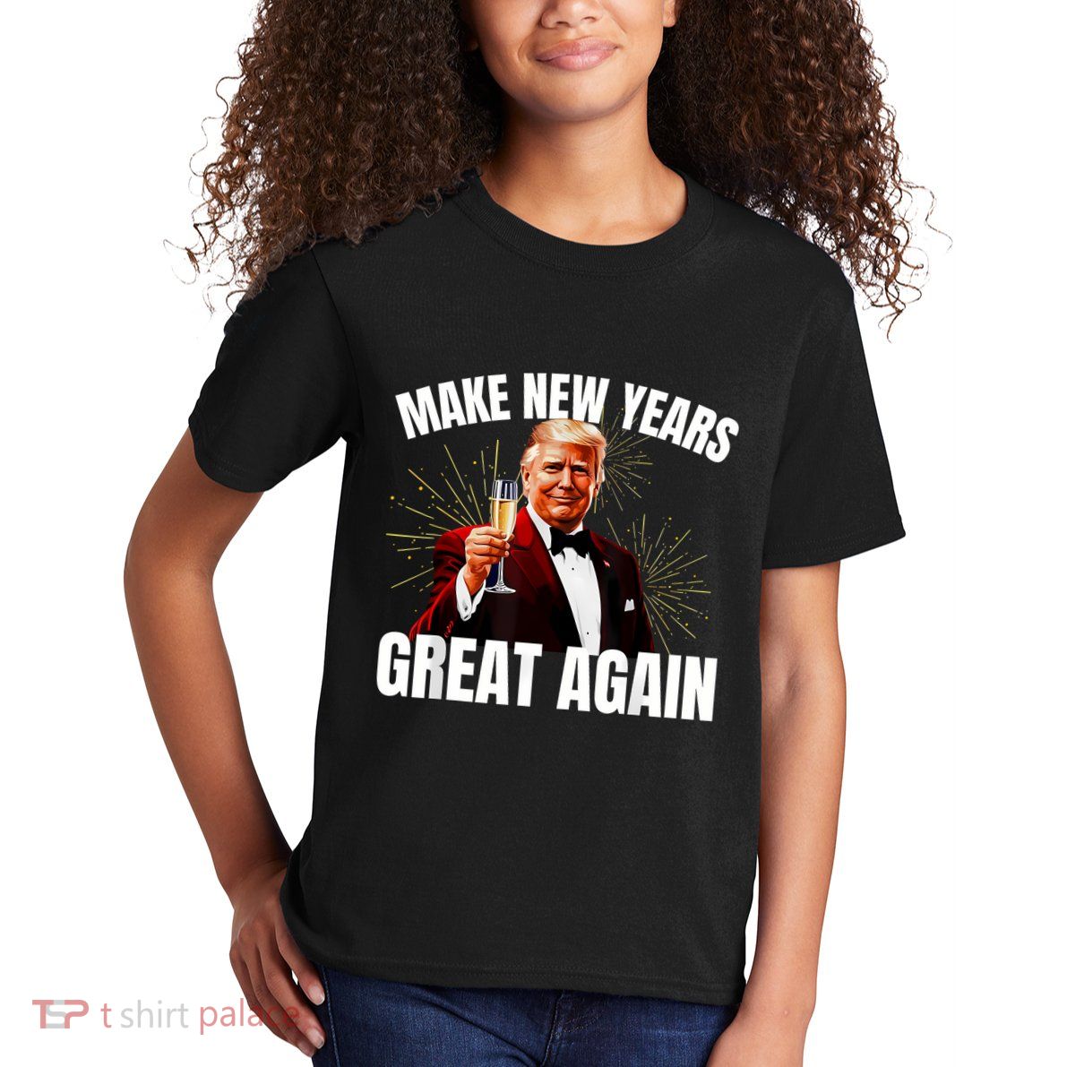 Trump Make New Year Great Again Happy New Years Eve Day 2025 Kids T-Shirt