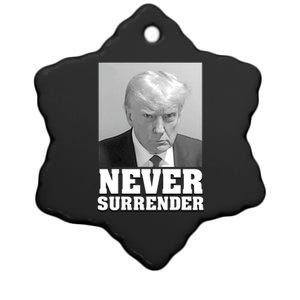 Trump Mugshot Never Surrender Trump Legend Free Trump Gift Ceramic Star Ornament