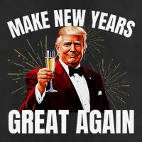 Trump Make New Year Great Again Happy New Years Eve Day 2025 7 Panel Mesh Trucker Snapback Hat