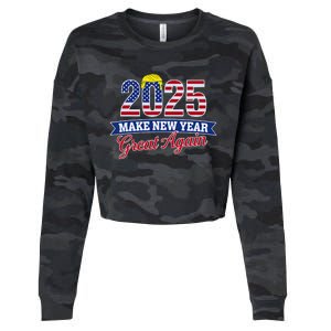 Trump Make New Year Great Again Happy New Years Eve Day 2025 Cropped Pullover Crew