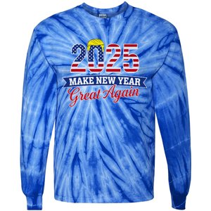 Trump Make New Year Great Again Happy New Years Eve Day 2025 Tie-Dye Long Sleeve Shirt