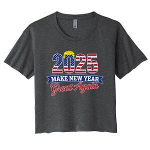 Trump Make New Year Great Again Happy New Years Eve Day 2025 Women's Crop Top Tee