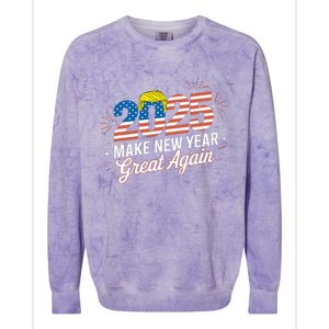 Trump Make New Year Great Again Happy New Years Eve Day 2025 Colorblast Crewneck Sweatshirt