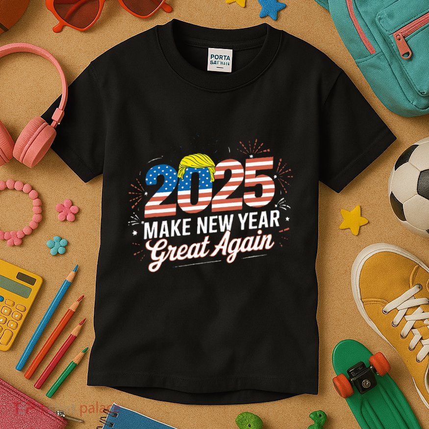 Trump Make New Year Great Again Happy New Years Eve Day 2025 Kids T-Shirt