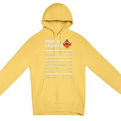 Thanksgiving Mac N Cheese Nutrition Facts Funny Premium Pullover Hoodie