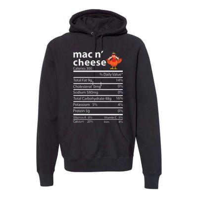 Thanksgiving Mac N Cheese Nutrition Facts Funny Premium Hoodie