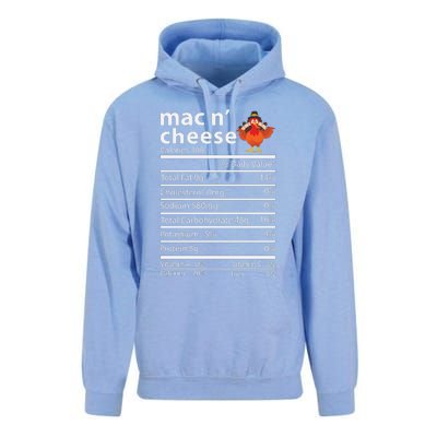 Thanksgiving Mac N Cheese Nutrition Facts Funny Unisex Surf Hoodie