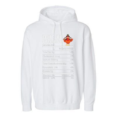 Thanksgiving Mac N Cheese Nutrition Facts Funny Garment-Dyed Fleece Hoodie