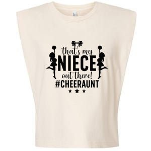 That's My Niece Cheer Aunt Cheerleading Auntie Garment-Dyed Women's Muscle Tee