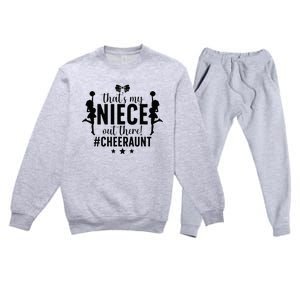 That's My Niece Cheer Aunt Cheerleading Auntie Premium Crewneck Sweatsuit Set