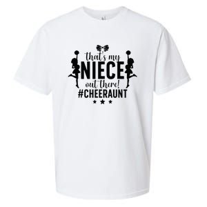 That's My Niece Cheer Aunt Cheerleading Auntie Sueded Cloud Jersey T-Shirt