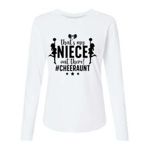 That's My Niece Cheer Aunt Cheerleading Auntie Womens Cotton Relaxed Long Sleeve T-Shirt