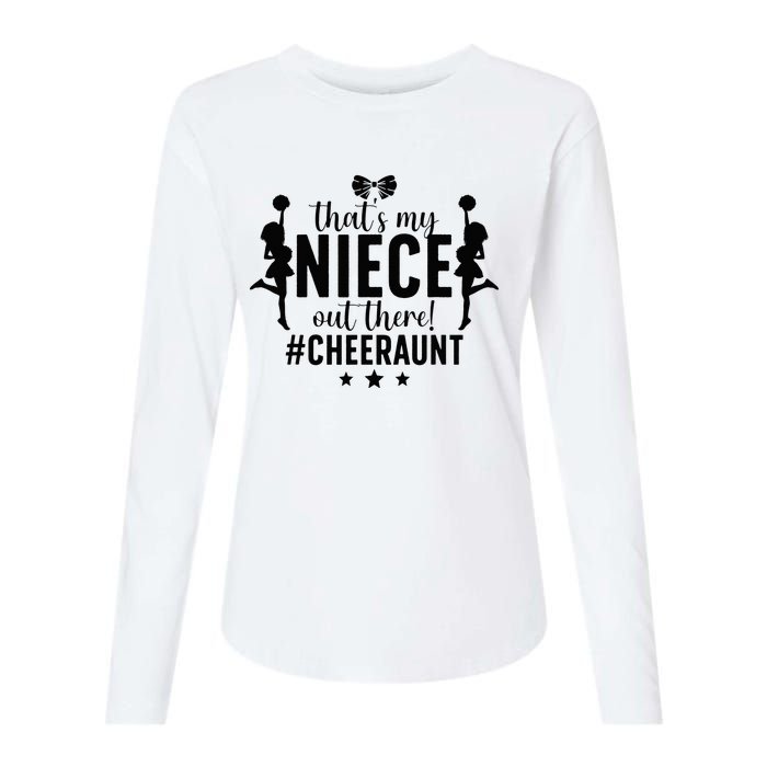 That's My Niece Cheer Aunt Cheerleading Auntie Womens Cotton Relaxed Long Sleeve T-Shirt