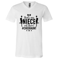 That's My Niece Cheer Aunt Cheerleading Auntie V-Neck T-Shirt