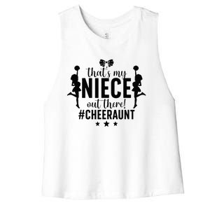 That's My Niece Cheer Aunt Cheerleading Auntie Women's Racerback Cropped Tank