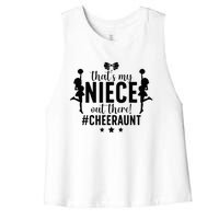 That's My Niece Cheer Aunt Cheerleading Auntie Women's Racerback Cropped Tank