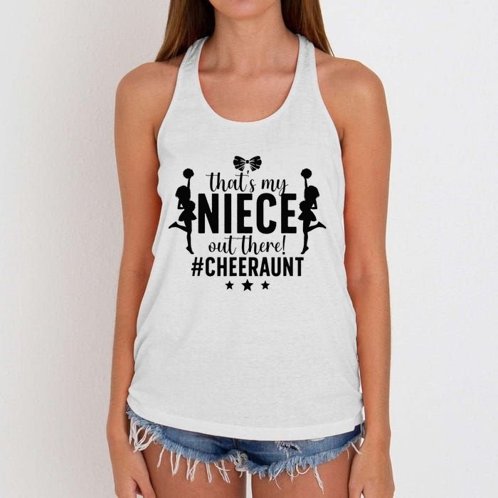 That's My Niece Cheer Aunt Cheerleading Auntie Women's Knotted Racerback Tank