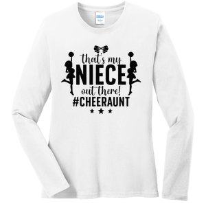 That's My Niece Cheer Aunt Cheerleading Auntie Ladies Long Sleeve Shirt