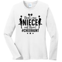 That's My Niece Cheer Aunt Cheerleading Auntie Ladies Long Sleeve Shirt