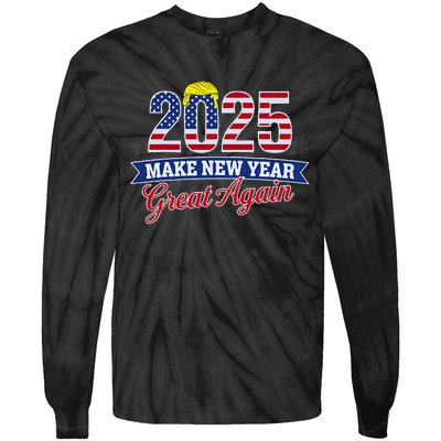 Trump Make New Year Great Again Happy New Years Eve Day 2025 Tie-Dye Long Sleeve Shirt