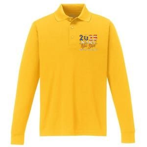 Trump Make New Year Great Again Happy New Years Eve Day 2025 Performance Long Sleeve Polo