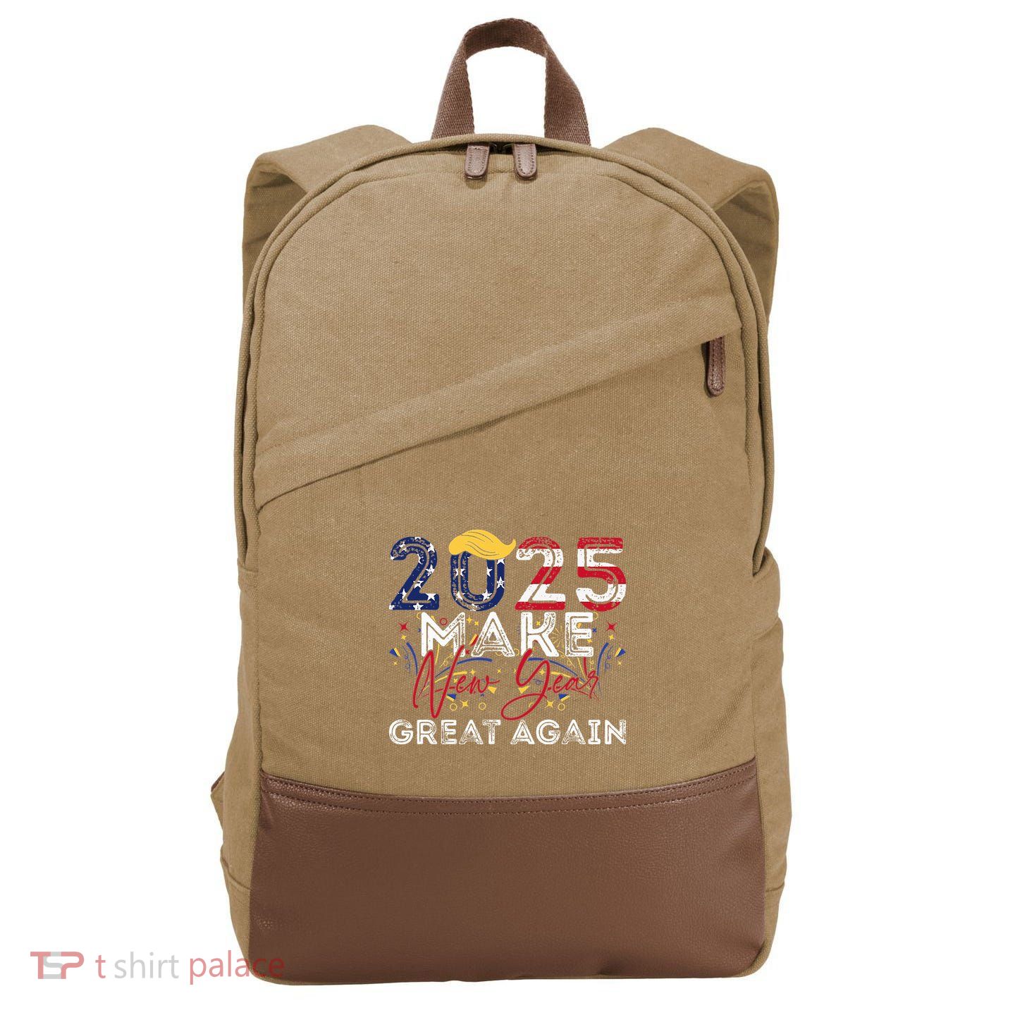 Trump Make New Year Great Again Happy New Years Eve Day 2025 Cotton Canvas Backpack