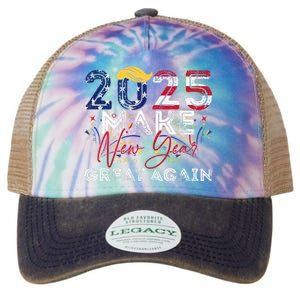 Trump Make New Year Great Again Happy New Years Eve Day 2025 Legacy Tie Dye Trucker Hat