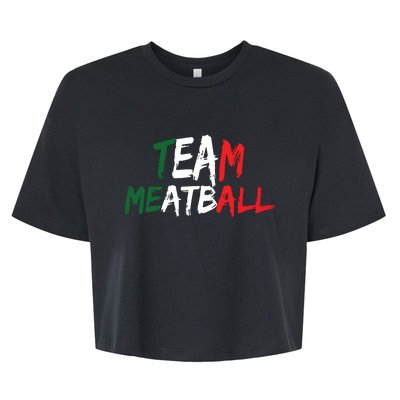 Team Meatball New Jersey Garden Nj Shore Italian Flag Vneck Bella+Canvas Jersey Crop Tee