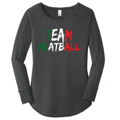 Team Meatball New Jersey Garden Nj Shore Italian Flag Vneck Women's Perfect Tri Tunic Long Sleeve Shirt