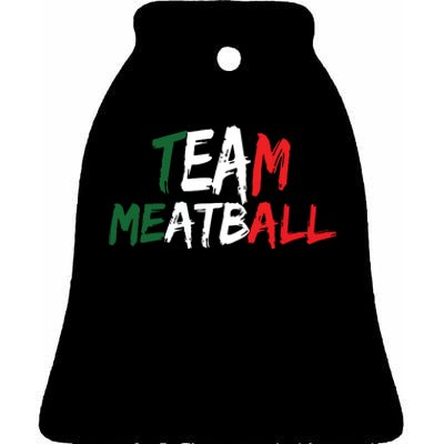 Team Meatball New Jersey Garden Nj Shore Italian Flag Vneck Ceramic Bell Ornament