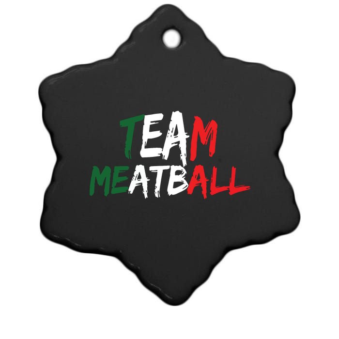 Team Meatball New Jersey Garden Nj Shore Italian Flag Vneck Ceramic Star Ornament