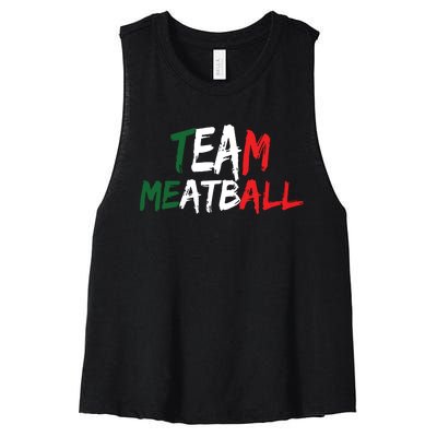 Team Meatball New Jersey Garden Nj Shore Italian Flag Vneck Women's Racerback Cropped Tank