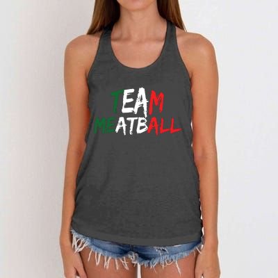 Team Meatball New Jersey Garden Nj Shore Italian Flag Vneck Women's Knotted Racerback Tank