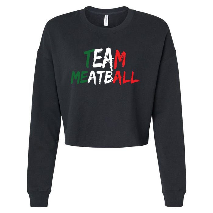 Team Meatball New Jersey Garden Nj Shore Italian Flag Vneck Cropped Pullover Crew