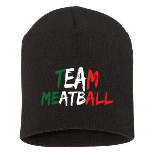 Team Meatball New Jersey Garden Nj Shore Italian Flag Vneck Short Acrylic Beanie