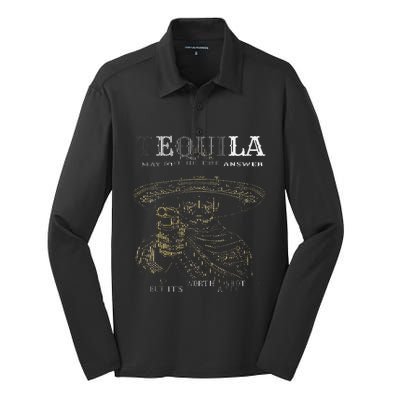 Tequila May Not Be The Answer But ItS Worth A Shot Silk Touch Performance Long Sleeve Polo