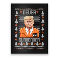 Trump Mugshot Never Surrender Ugly Christmas Poster