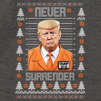 Trump Mugshot Never Surrender Ugly Christmas Vector Backpack